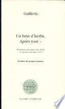 Un brin d'herbe, après tout