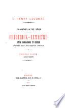 Un comédien au XIX siècle, Frédérick-Lemaitre