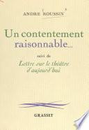 Un contentement raisonnable...