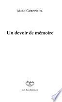 Un devoir de mémoire