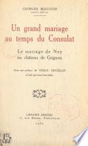 Un grand mariage au temps du Consulat