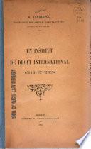 Un institut de droit international chrétien
