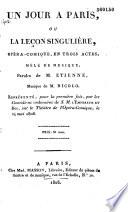 Un jour à Paris ou La leçon singulière