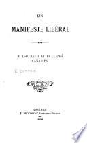Un manifeste libéral: M. L. O. David et le clergé canadien
