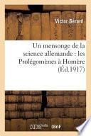 Un Mensonge de La Science Allemande