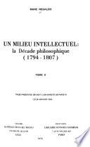 Un milieu intellectuel