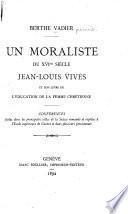 Un moraliste du XVIme.siècle