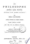Un philosophe sous les toits. With notes by L. Stievenard