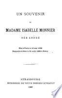 Un souvenir de Madame Isabelle Monnier née André [1836-1869]