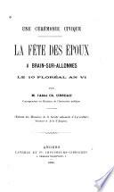Une cérémonie civique, la fête des époux à Brain-sur-Allonnes le 10 floréal an VI.