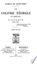 Une colonie féodale en Amérique