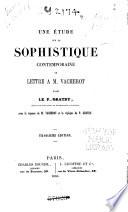 Une étude sur la sophistique contemporaine, ou, lettre a M. Vacherot