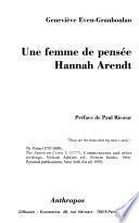 Une femme de pensée, Hannah Arendt