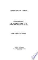 Une Lecture Du Livre Xii Du  Seminaire de Jacques Lacan
