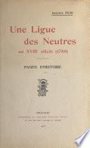 Une ligue des neutres au XVIIIe siècle (1780)