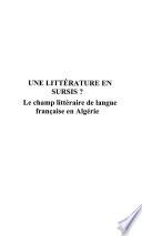 UNE LITTÉRATURE EN SURSIS ?