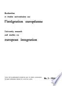University studies on European integration
