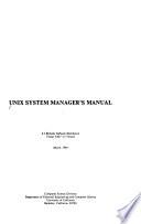 UNIX System Manager's Manual