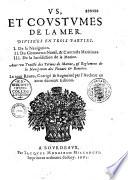 Us et coustumes de la mer