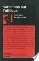Variations sur l’éthique