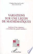Variations sur une leçon de mathématiques