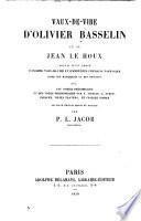 Vaux-de-vire d'Olivier Basselin et de Jean le Houx