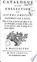 Veilingcatalogus, boeken Jezuieten (Maastricht), 18 mei 1778