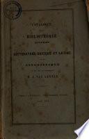 Veilingcatalogus, boeken van David Jacob van Lennep, 23 tot 28 april 1855