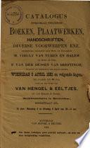 Veilingcatalogus, boeken van M. Viruly van Vuren en Dalem ... [et al.], 6 tot 9 april 1881
