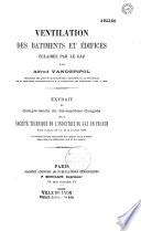 Ventilation des bâtiments et édifices éclairés par le gaz