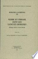 Verbe et phrase dans les langues romanes