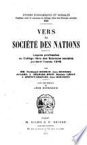 Vers la Société des nations
