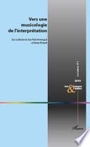 Vers une musicologie de l'interprétation