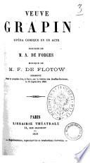 Veuve Grapin opera comique en un acte paroles de M. A. de Forges