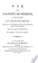 Vie de Laurent de Médicis, surnommé le Magnifique