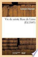 Vie de Sainte Rose de Lima