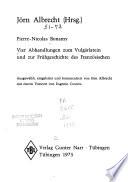 Vier Abhandlungen zum Vulgärlatein und zur Frühgeschichte des Französischen