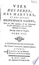 Vies des pères, des martyrs, et des autres principaux saints