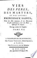 Vies des pères, des martyrs et des autres principaux saints
