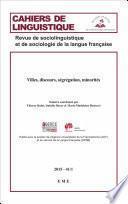 Villes, discours, ségrégation, minorités