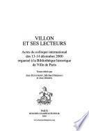 Villon et ses lecteurs