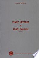 Vingt lettres à Jean Bauhin