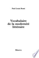 Vocabulaire de la modernité littéraire