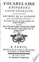 Vocabulaire universel latin-françois