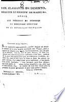 Vox clamantis in deserto. Essai sur le serment de haine etc. dédié aux président et membres du directoire exécutif de la République française