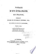 Voyage d'un étranger en France, pendant les mois de novembre et décembre 1816