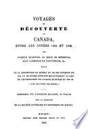 Voyages de découverte au Canada entre les années 1534 et 1542