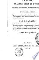 Voyages du chevalier Chardin en Perse et autres lieux de l'Orient