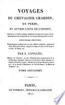 Voyages du chevalier Chardin en Perse et autres lieux de l'Orient