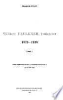 William Faulkner romancier, 1929-1939